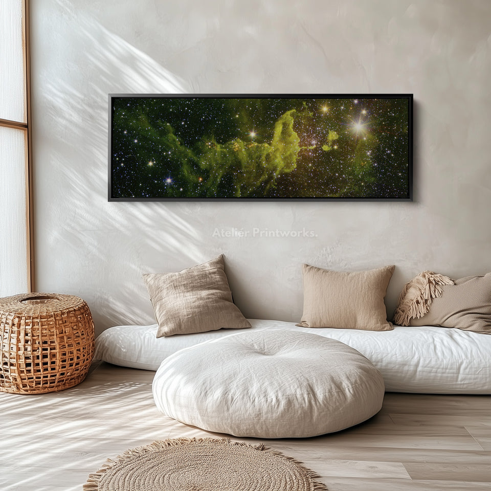 Hubble Nebula Space Photograph Horizontal Framed Narrow Wall Decor