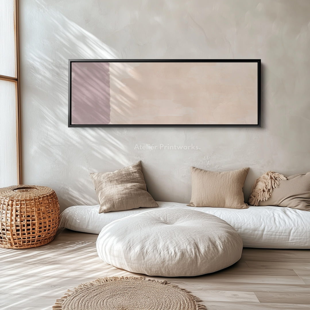 Horizontal Wall Art Neutral Beige And Grey For Living Room Or Bedroom