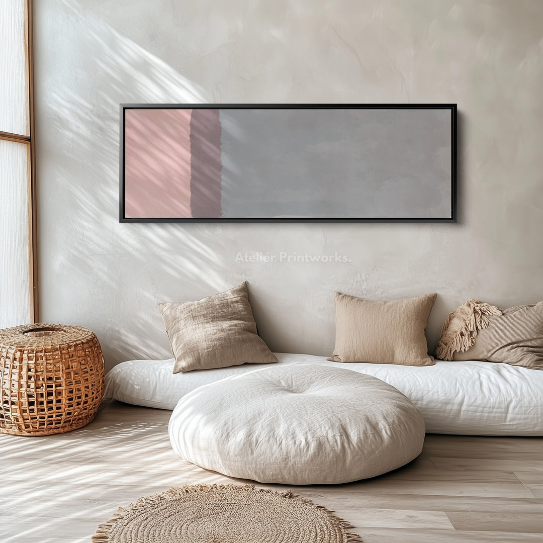 Wide Wall Art Soft Grey And Mauve Neutral For Bedroom Or Living Room