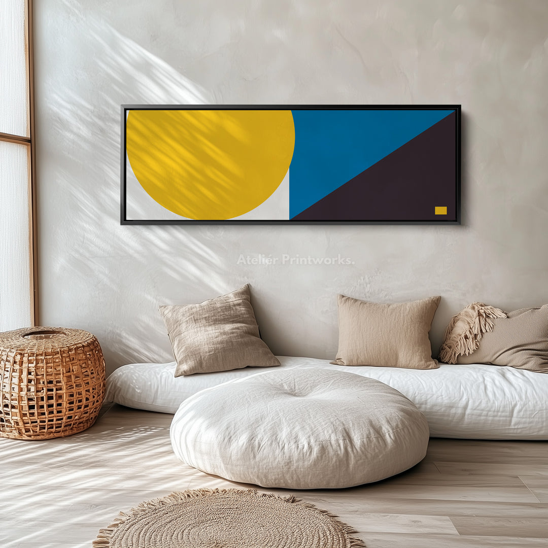 Horizontal Wall Art Orange Bold Modern Graphic Long Canvas