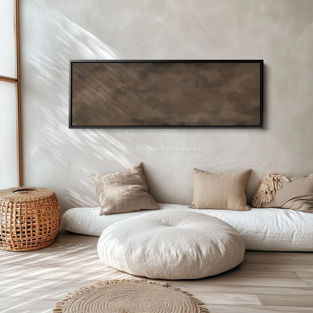 Horizontal Wall Art Earthy Green And Brown Abstract For Living Room