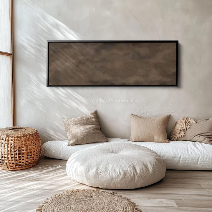 Horizontal Wall Art Earthy Green And Brown Abstract For Living Room