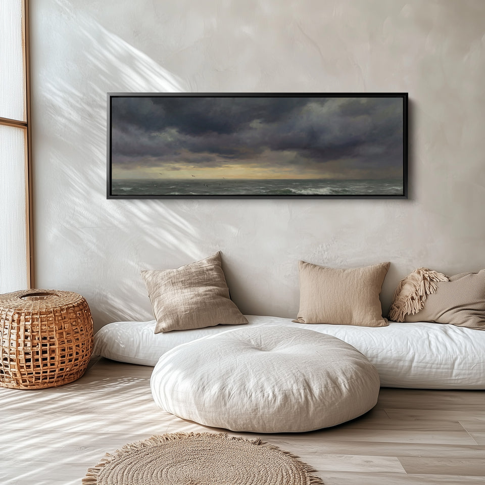 Bedroom Wall Art Stormy Ocean Horizon Oversized Wall Decor Bedroom