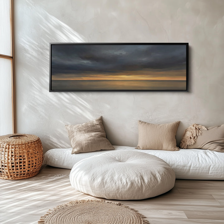 Wide Canvas Dramatic Sunset Over Sea Statement Wall Decor Office