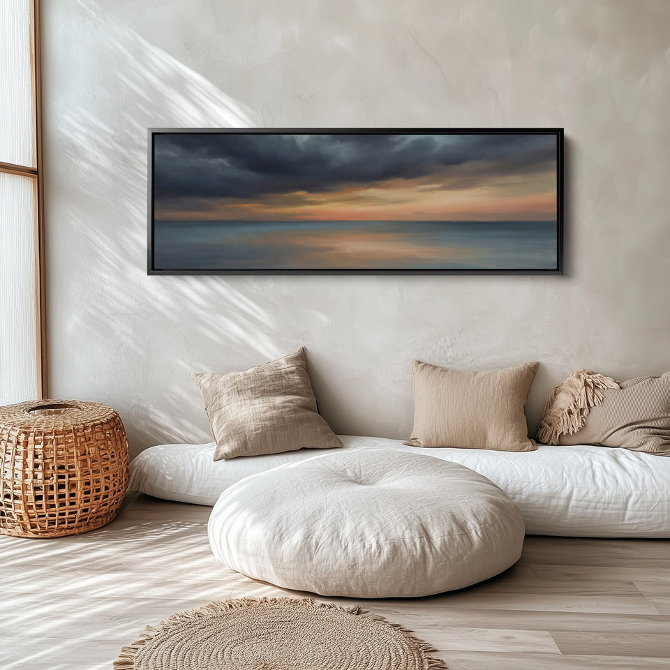 Mer Du Soir Et Nuages Art Mural Horizontal Chambre Salon
