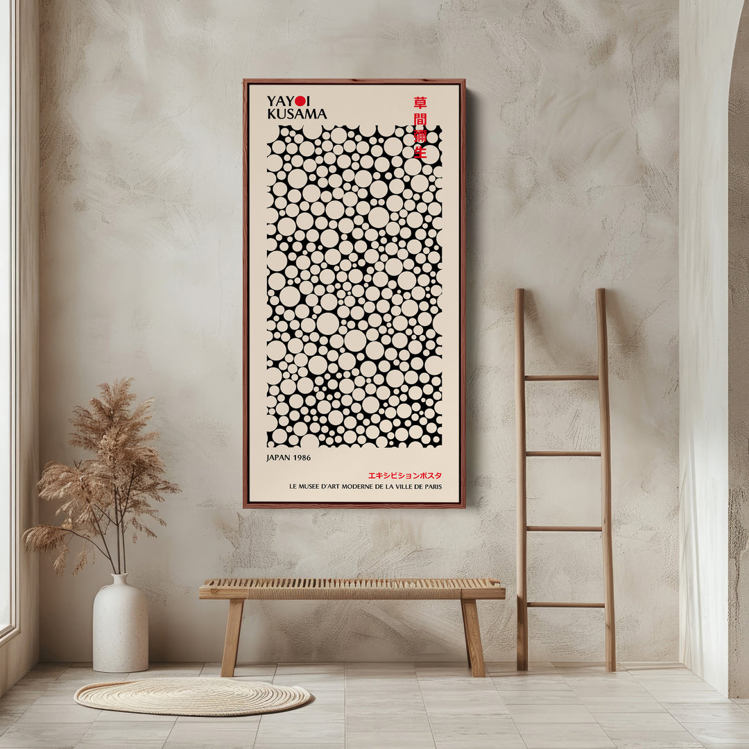 Yayoi Kusama Vertical Wall Art Polka Dot Pattern Tall Canvas For Living Room