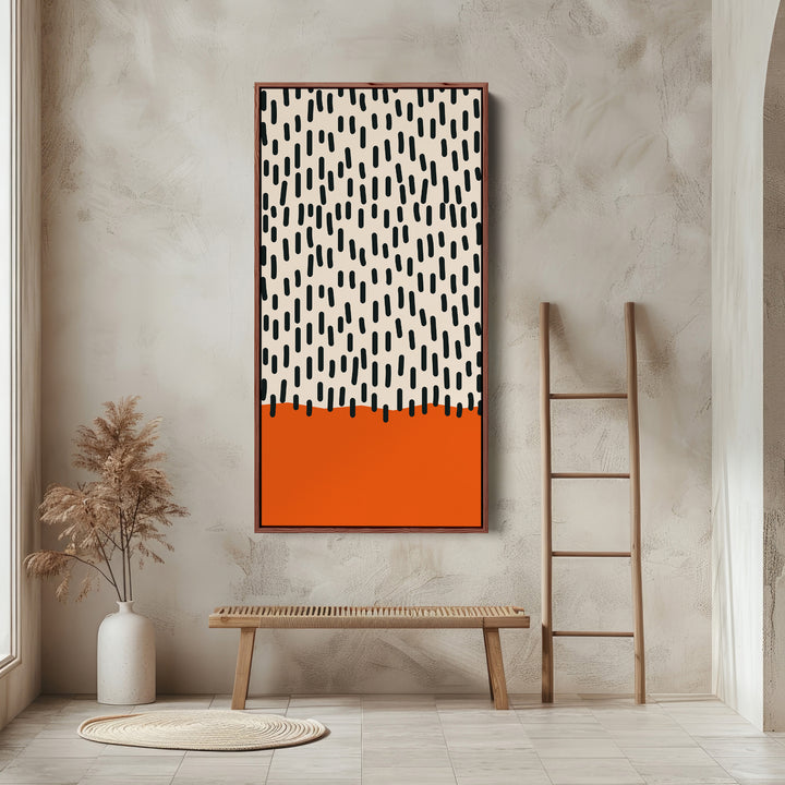 Vertical Wall Art Abstract Dash Pattern Vertical Canvas For Hallway