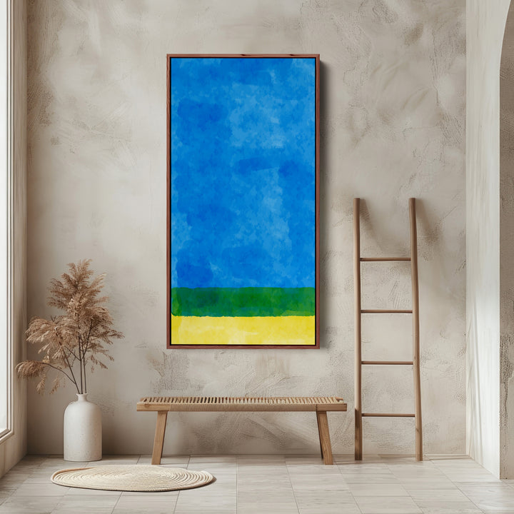 Vertical Wall Art Abstract Landscape Bands Vertical Canvas For Bedroom