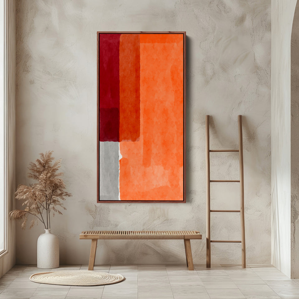 Vertical Wall Art Colour Block Composition Tall Canvas For Office