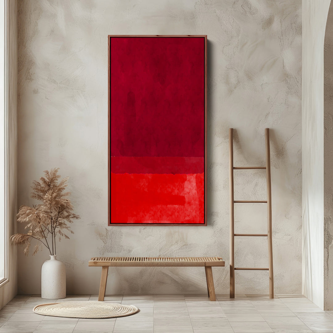 Vertical Wall Art Red Colour Field Portrait Wall Art For Living Room