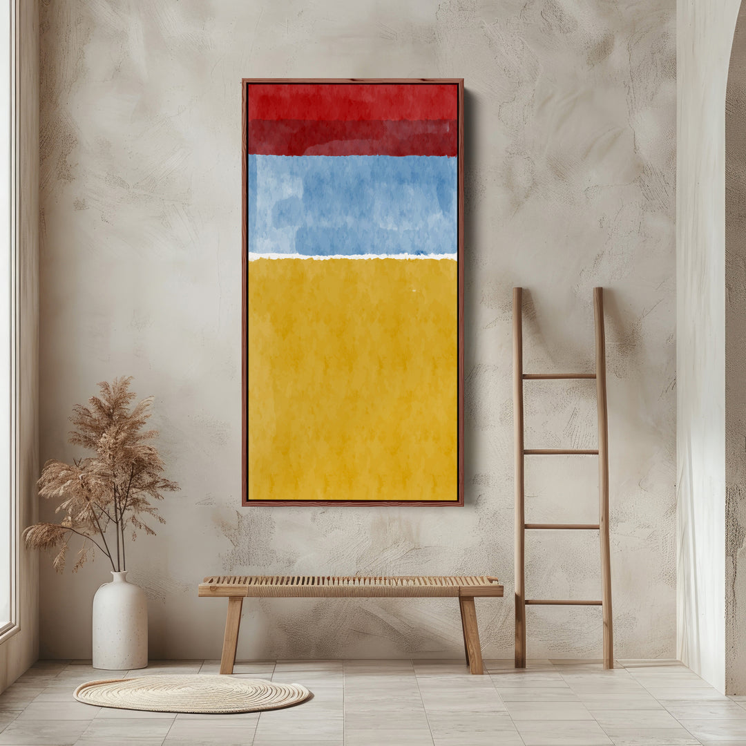 Vertical Wall Art Abstract Colour Bands Tall Canvas For Bedroom