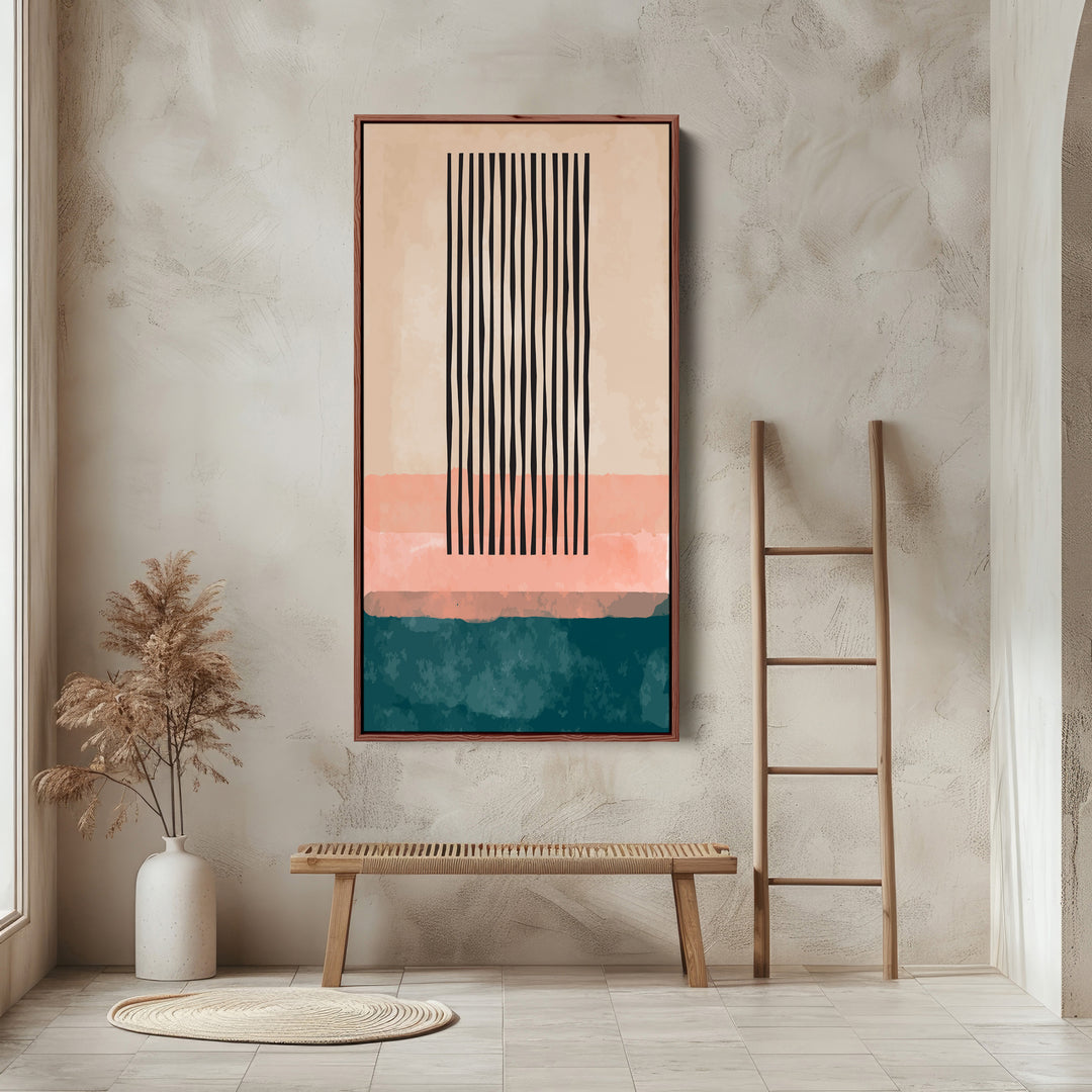 Tall Wall Art Vertical Stripe Abstract Tall Canvas For Hallway