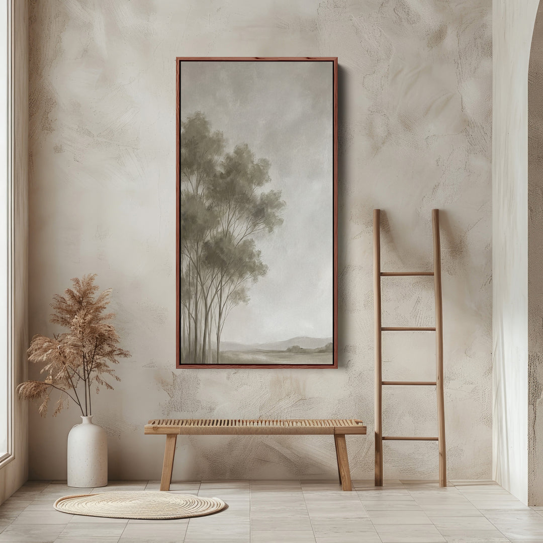 Misty Tree Grove Portrait Wall Art Vertical Wall Art For Kitchen