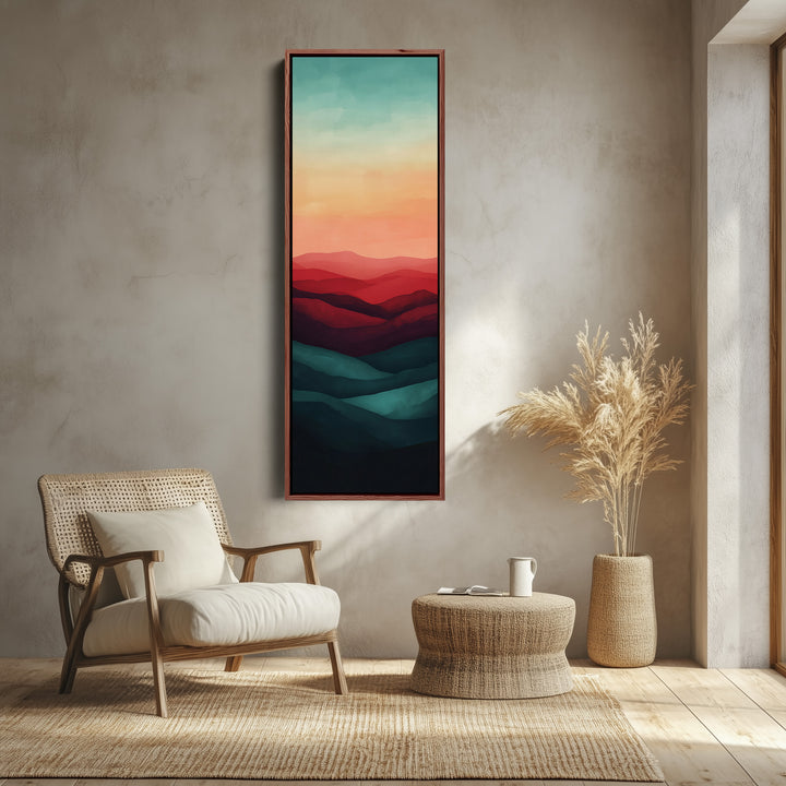 Minimalistische Sonnenuntergang Vertikale Lange Wandkunst