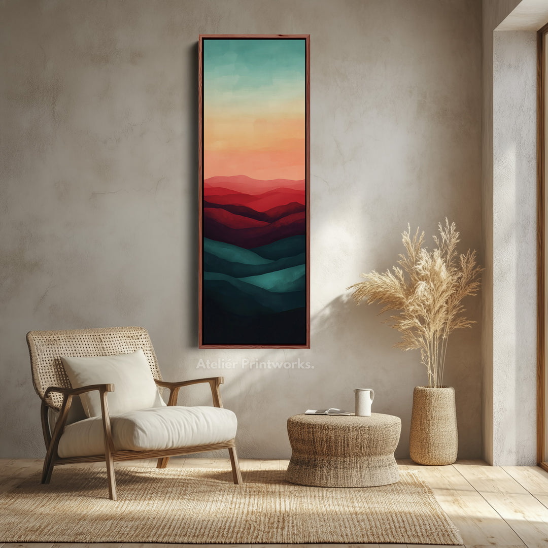 Minimalist Sunset Vertical Long Wall Art