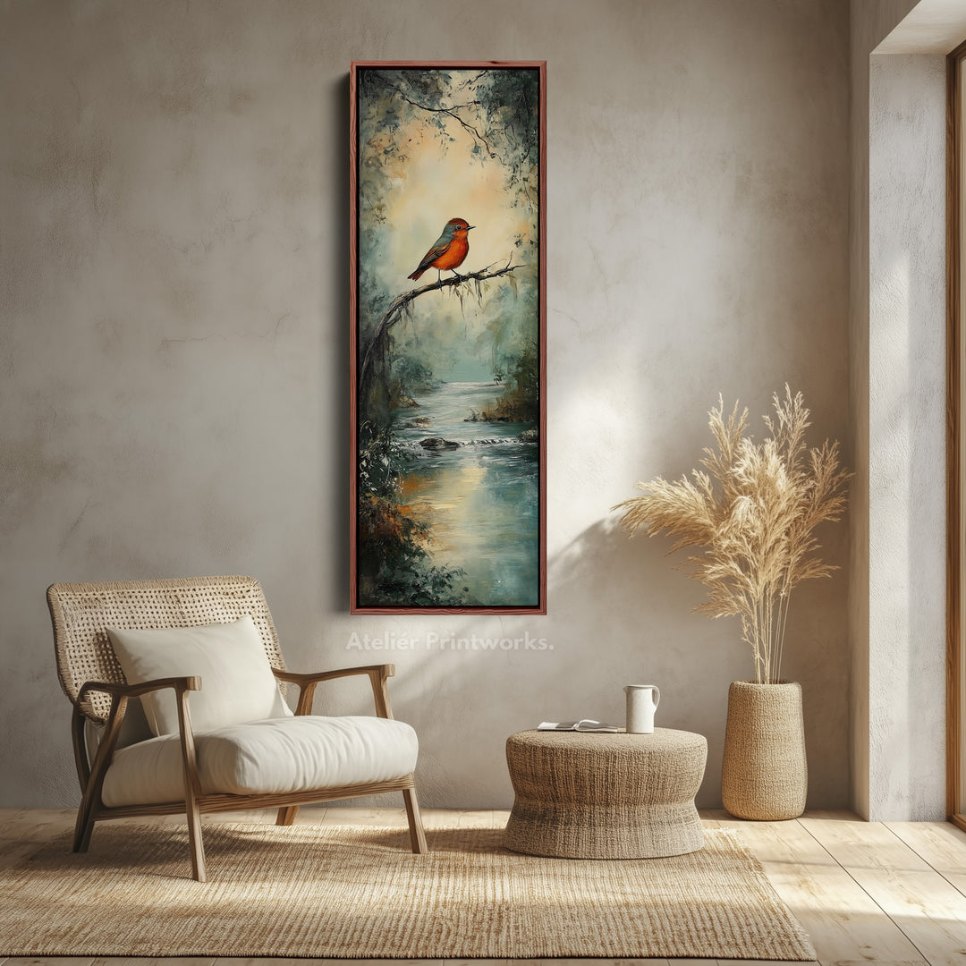Vintage Watercolour Bird Vertical Wall Art