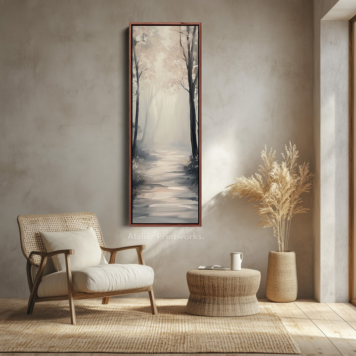 Forest Path Watercolour Tall Narrow Vertical Artwork