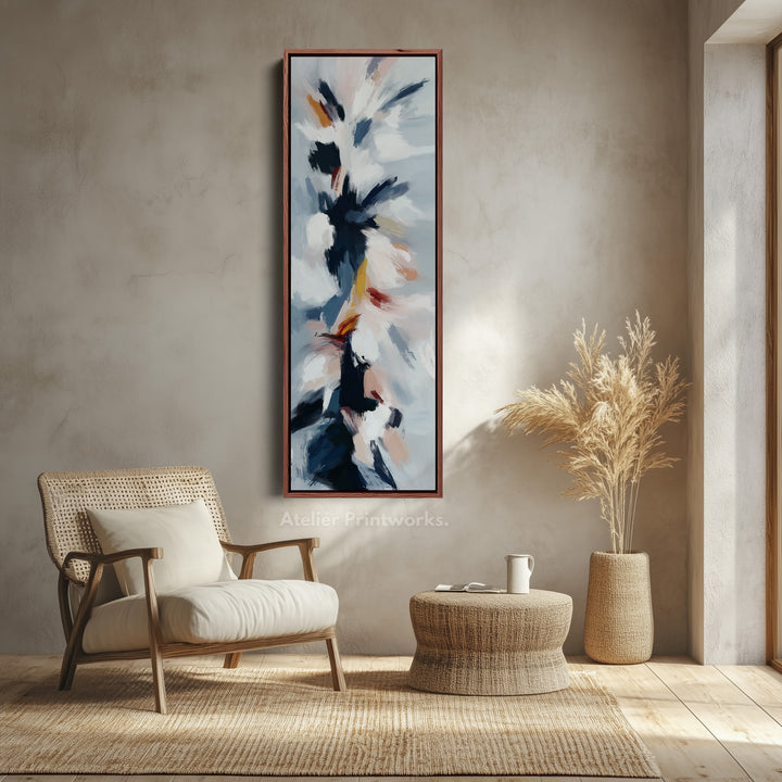 Large Narrow Canvas Abstract Floral Vertical Wall Art