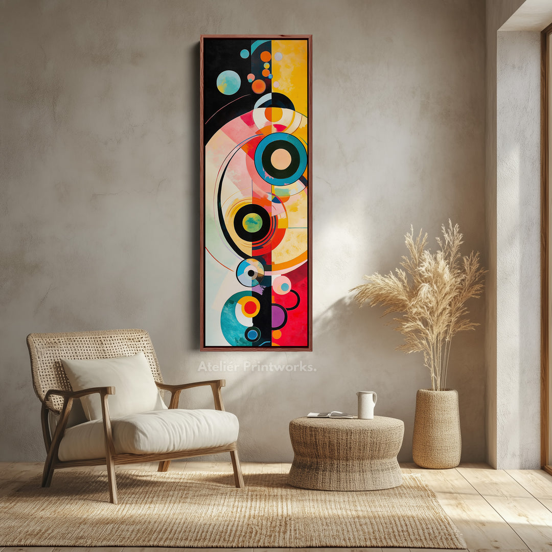 Long Narrow Colourful Abstract Circles Wall Art