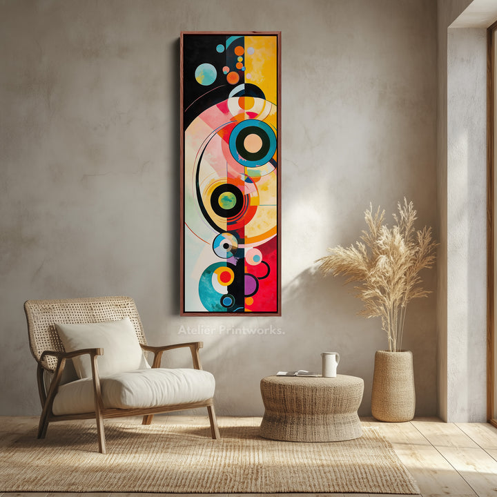 Long Narrow Colourful Abstract Circles Wall Art