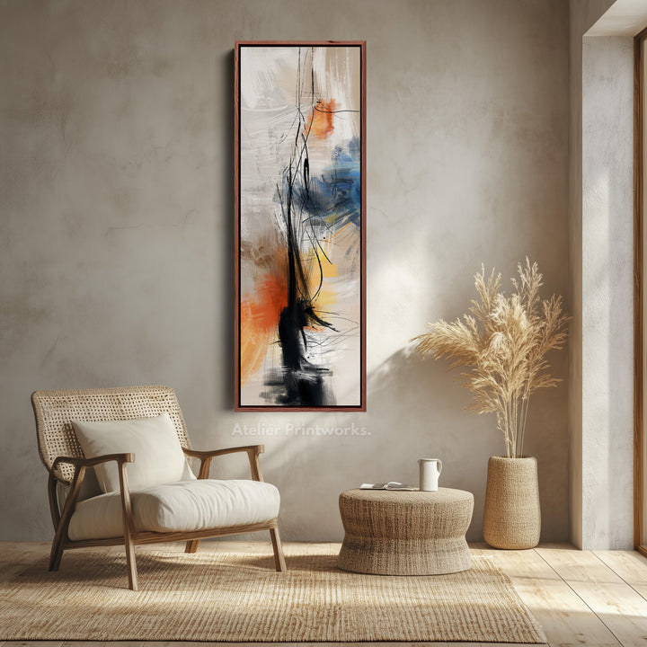 Vertical Large Canvas Wall Art Long Narrow Colourful Abstract