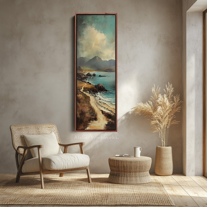 Large Canvas Wall Decor Coastal Tall Narrow Vertical Wall Art