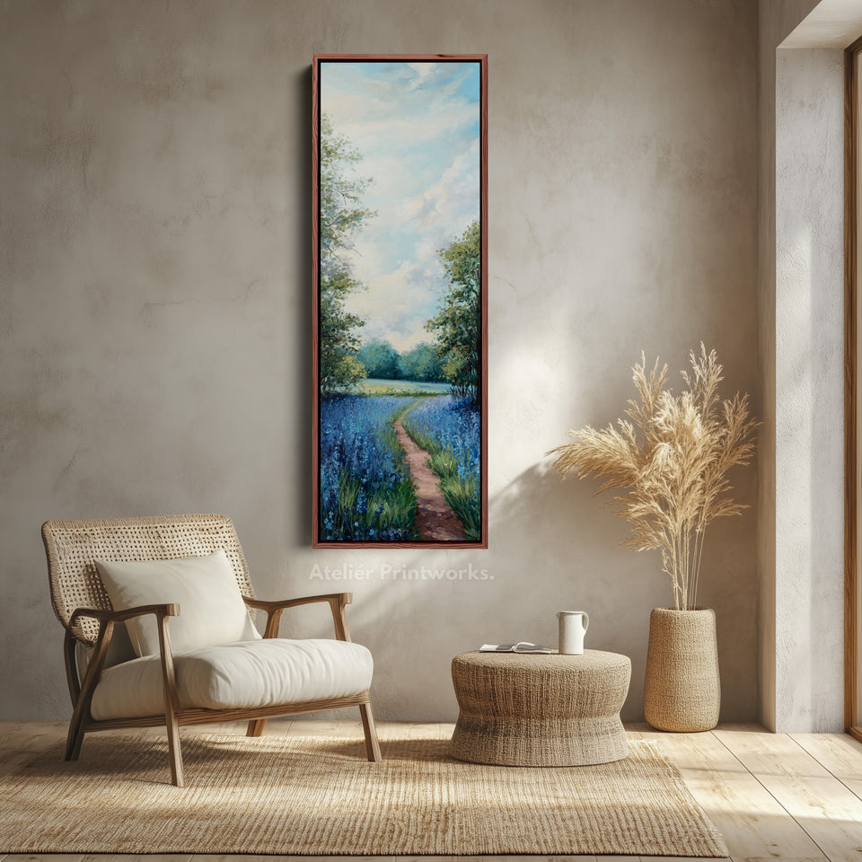 Bluebell Grote Schilderij Verticaal Lang Muurkunst Groot Canvas Decor