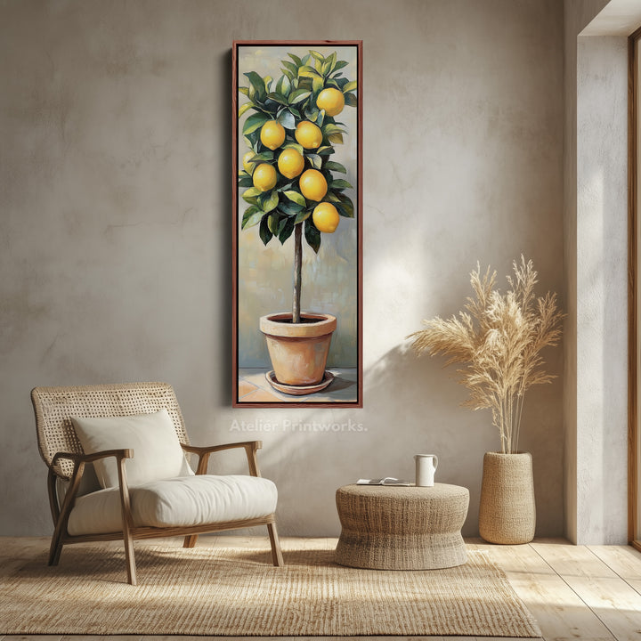 Narrow Kitchen Lemon Tree Tall Wall Art Large Framed Picture