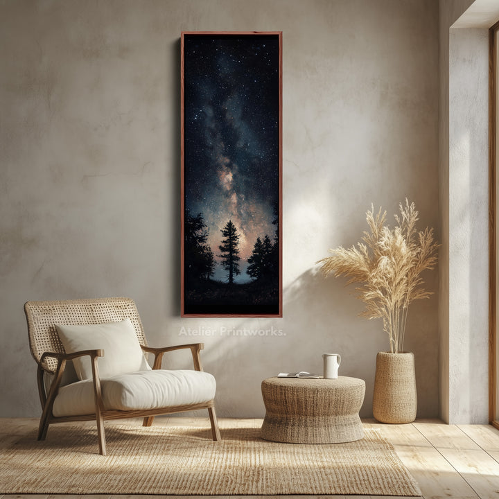 Night Sky Long Narrow Vertical Large Canvas Wall Decor