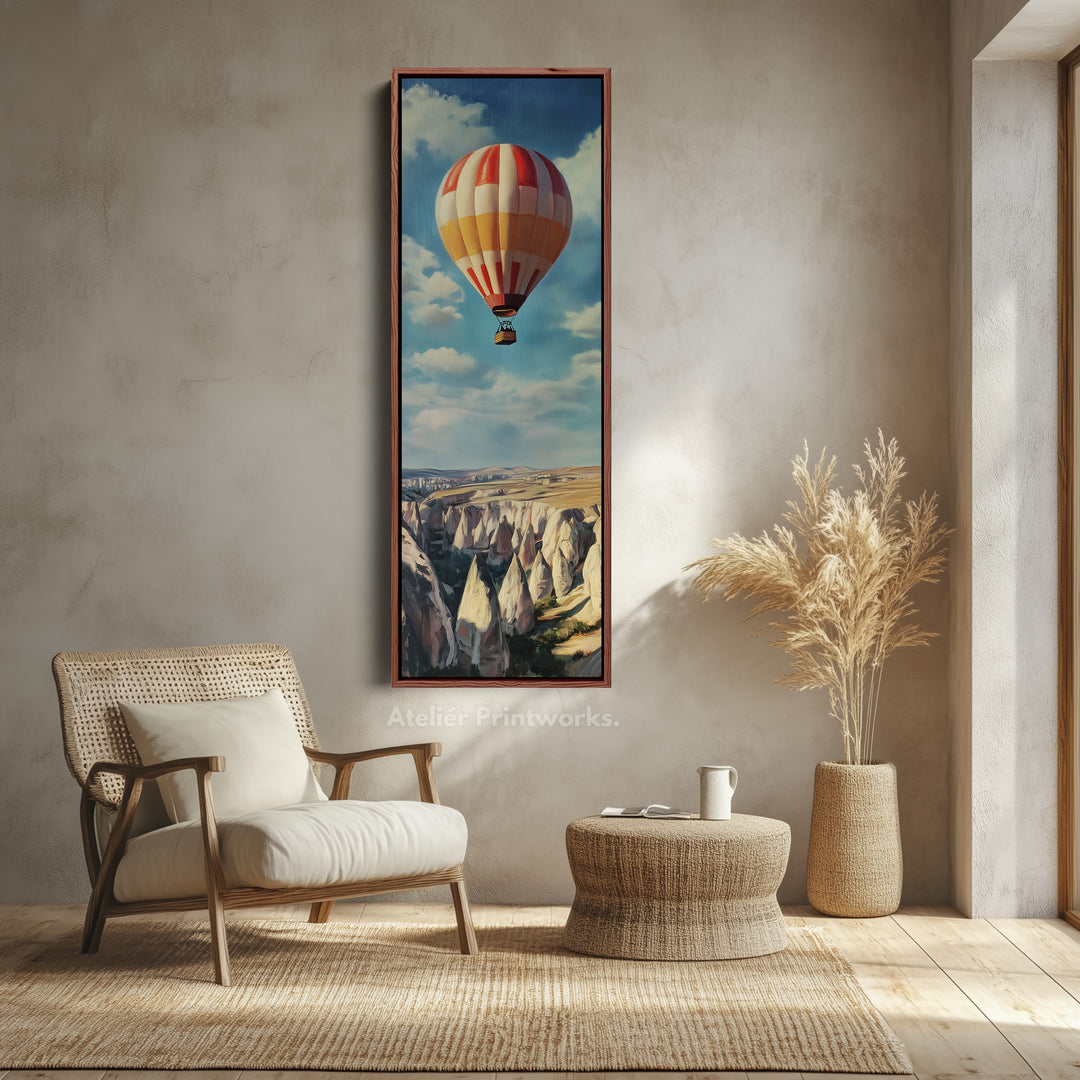 Cappadocia Balloons Long Narrow Vertical Large Canvas Wall Decor