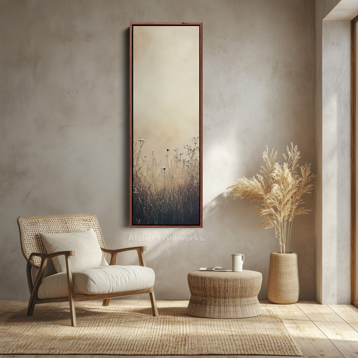 Wild Meadow Vertical Tall Wall Art Large Framed Canvas
