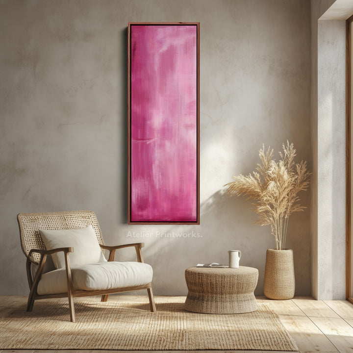 Vertical Wall Art Pink - Living Room Tall Long Narrow Vertical Wall Decor