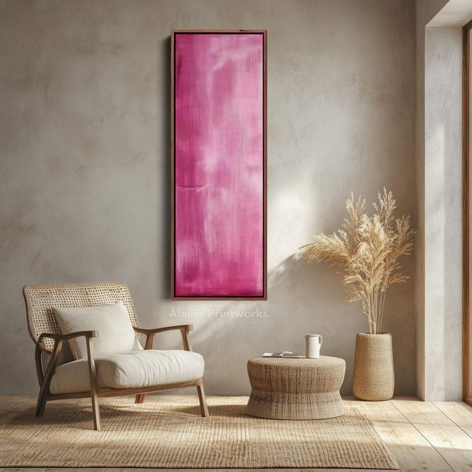 Vertikale Wandkunst Pink - Wohnzimmer Hohe Lange Schmale Vertikale Wanddekoration