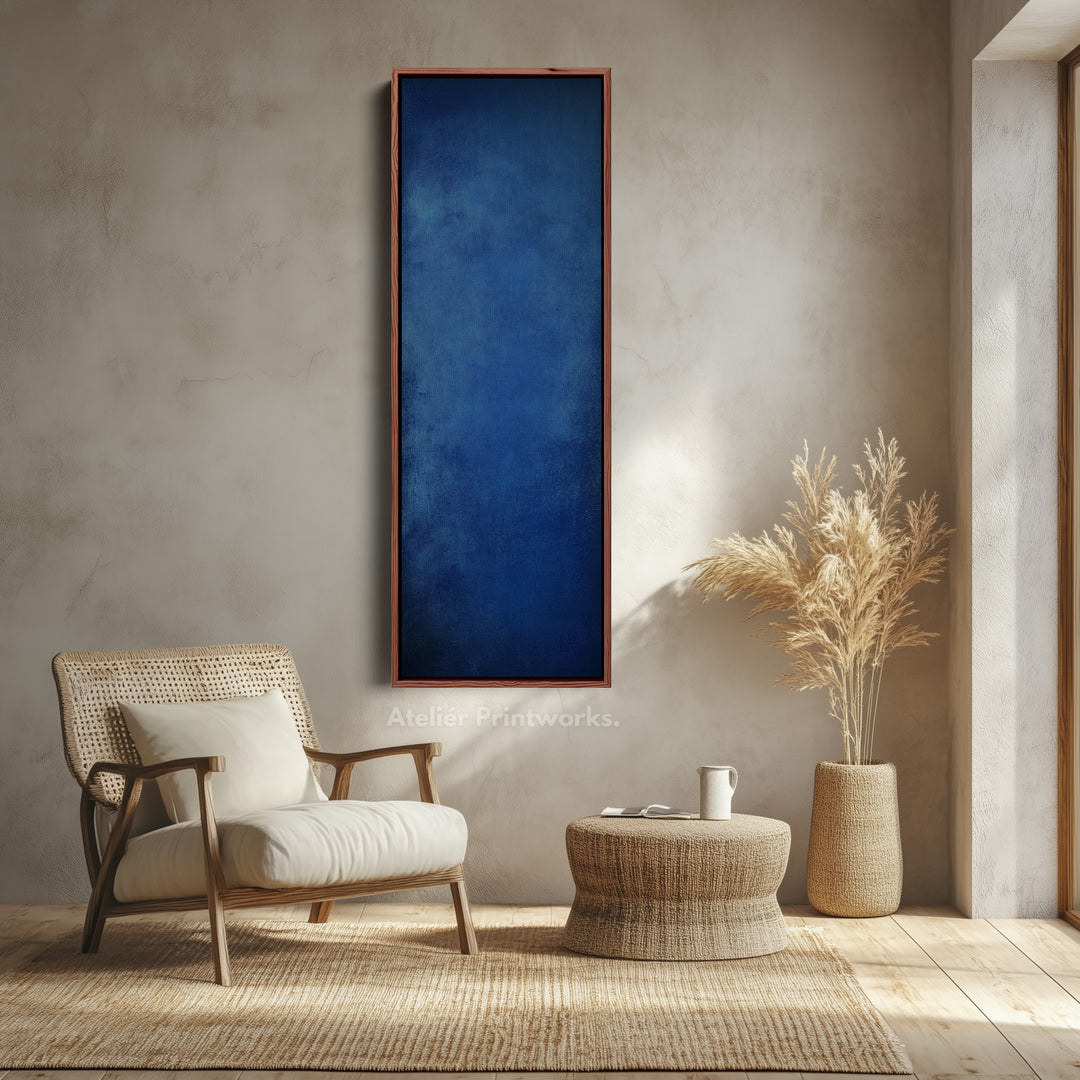 Vertical Wall Art Blue - Living Room Tall Long Narrow Vertical Wall Decor