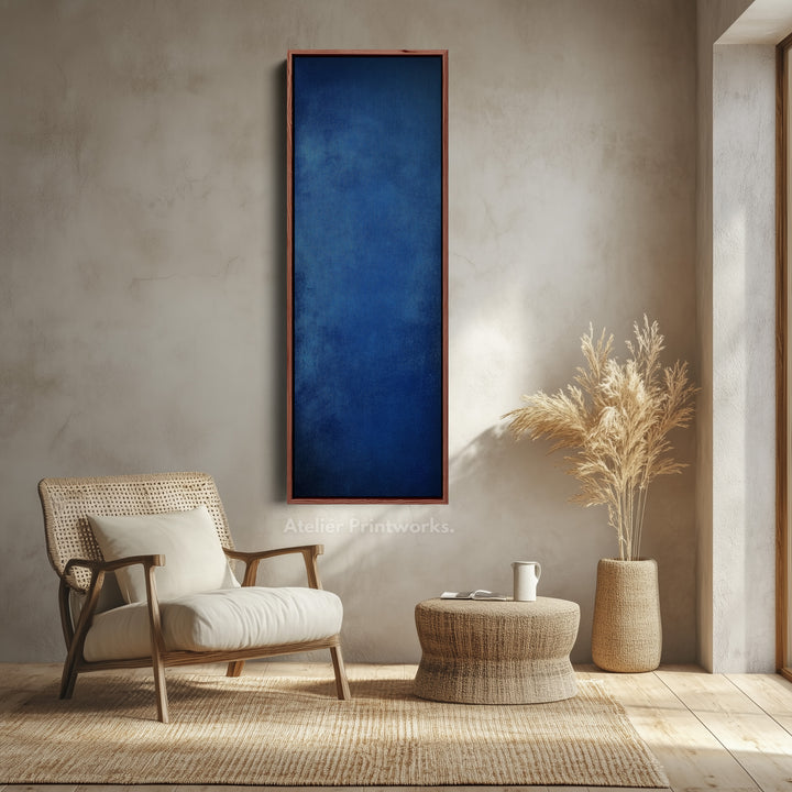 Vertical Wall Art Blue - Living Room Tall Long Narrow Vertical Wall Decor