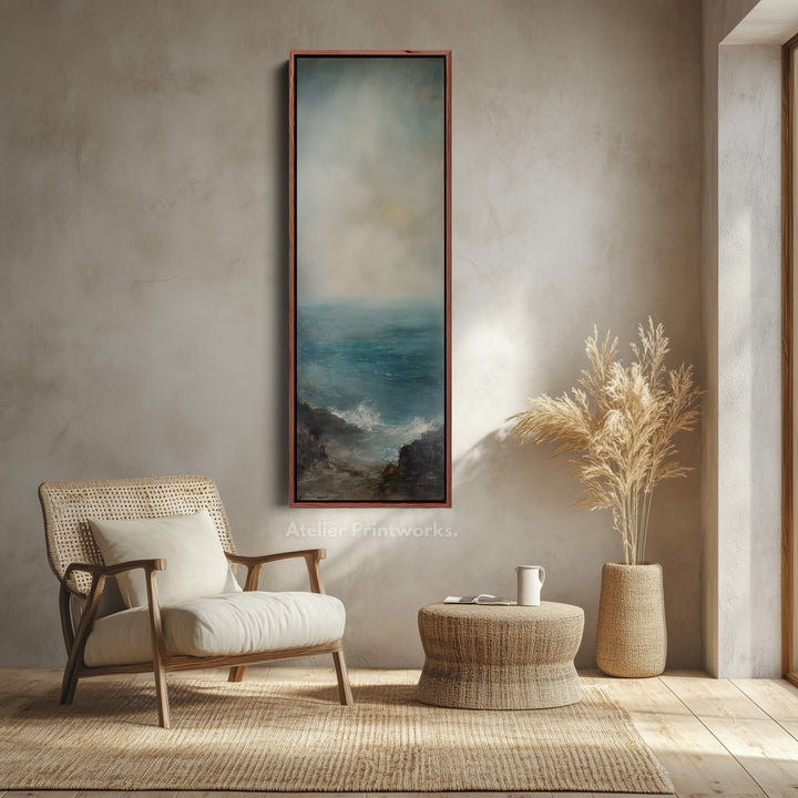 Long Canvas Wall Art Prints for bedroom Vintage Ocean Framed Vertical