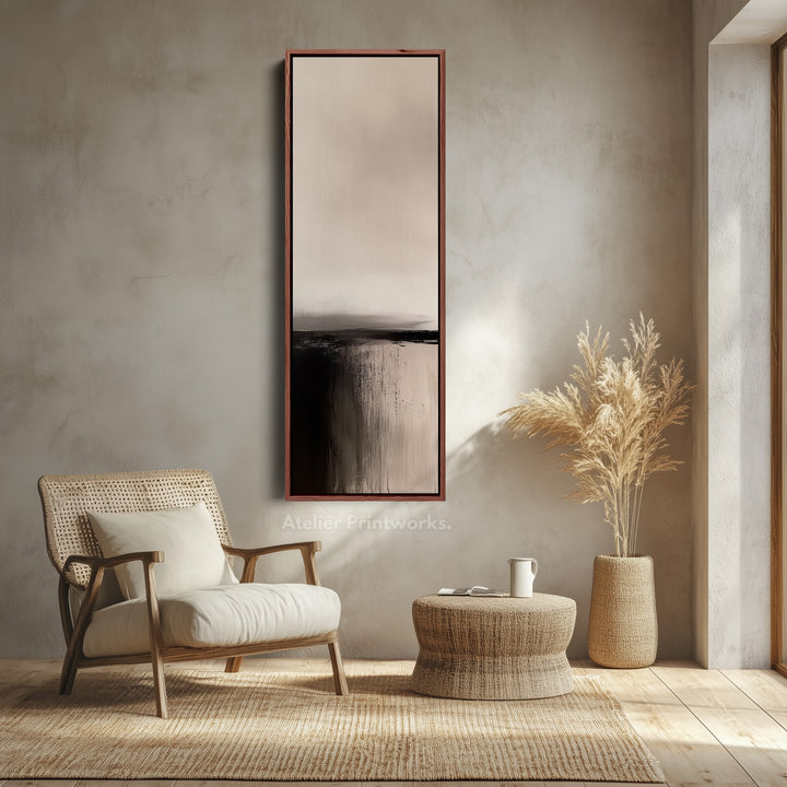 Long Narrow Vertical Wall Art Minimalist Abstract Gray