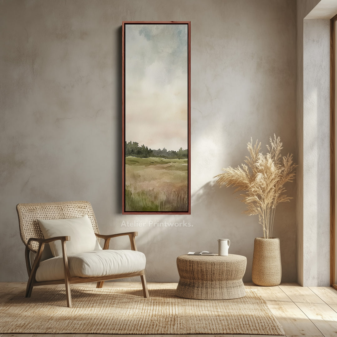 Watercolour Landscape Long Narrow Vertical Wall Art