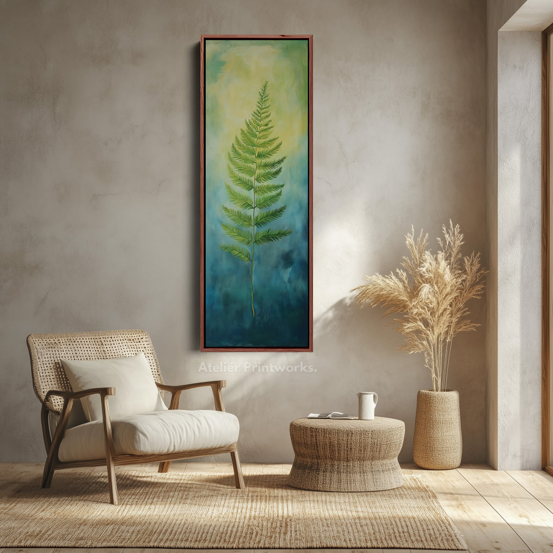Fern Long Narrow Framed Canvas Wall Art For Living Room