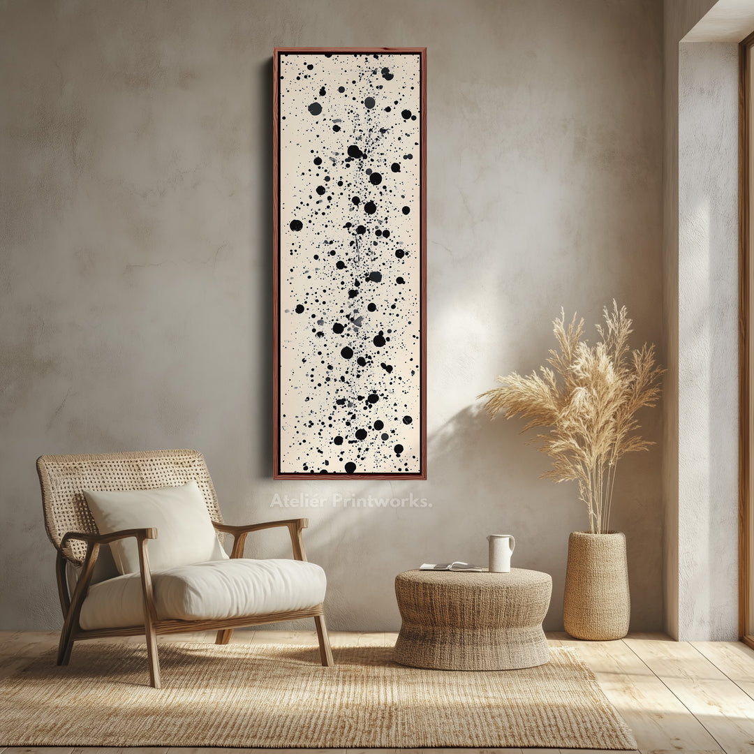 Abstract Dots Tall Vertical Large Framed Canvas