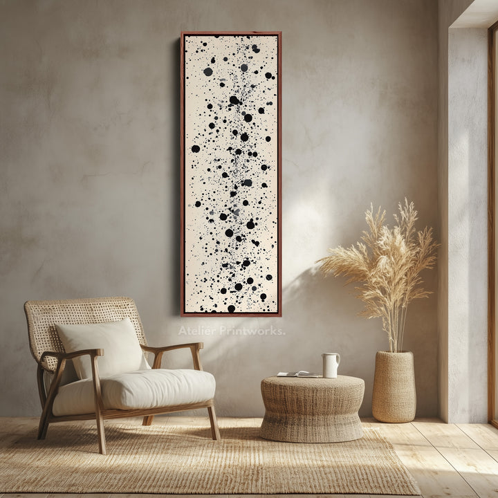 Abstract Dots Tall Vertical Large Framed Canvas