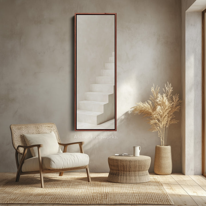 Art mural sur toile encadrée verticale longue et grande Minimalist Steps