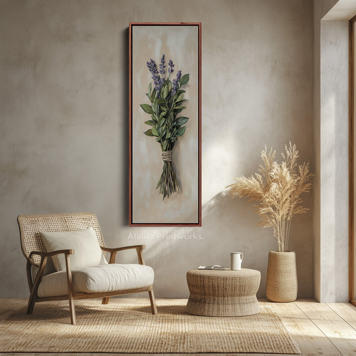 Cottagecore Kitchen Wall Art Long Vertical Framed Canvas Decor