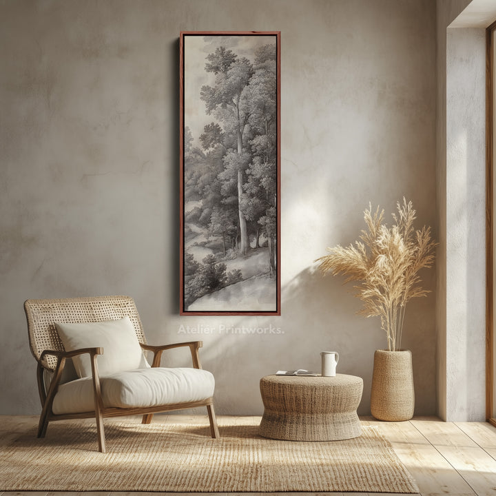 Hall Way Vintage Tree Large Vertical Long Skinny Wall Art