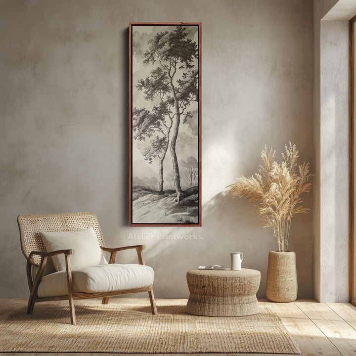 Vintage English Countryside Large Long Vertical Wall Art