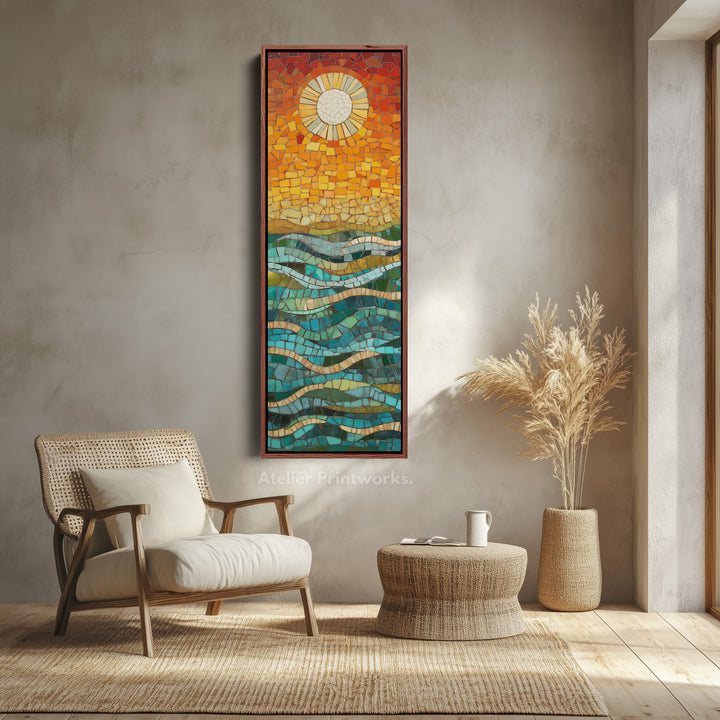 Vertical Hallway Mosaic Sun Wall Art Long & Narrow