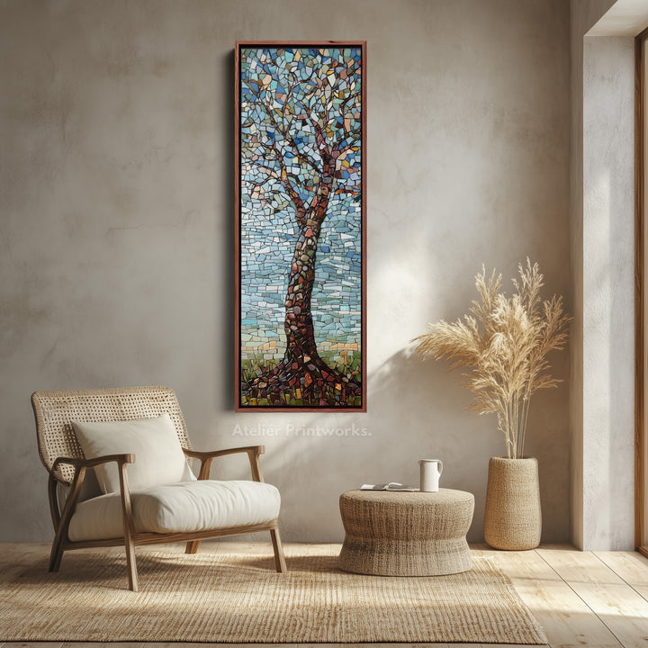 Vertical Bedroom Mosaic Tree Wall Art Long & Narrow