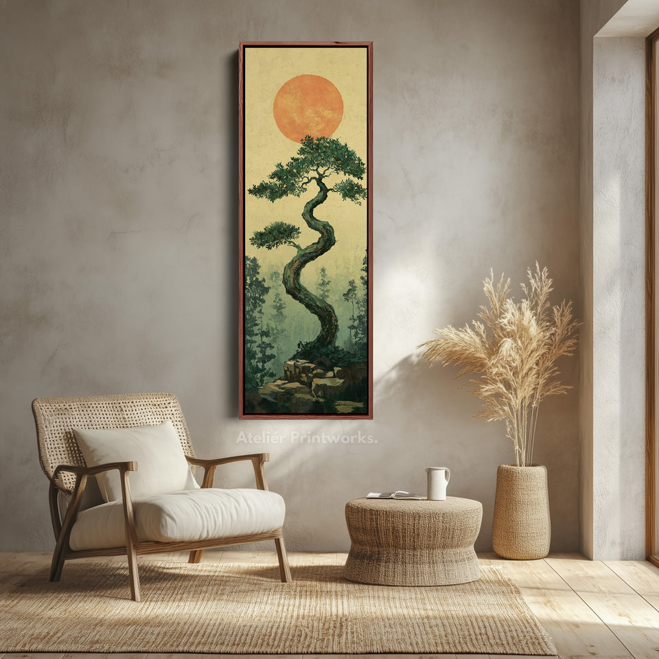 bonsai tree art Vertical Wall Art Bonsai Tree – Atelier Printworks