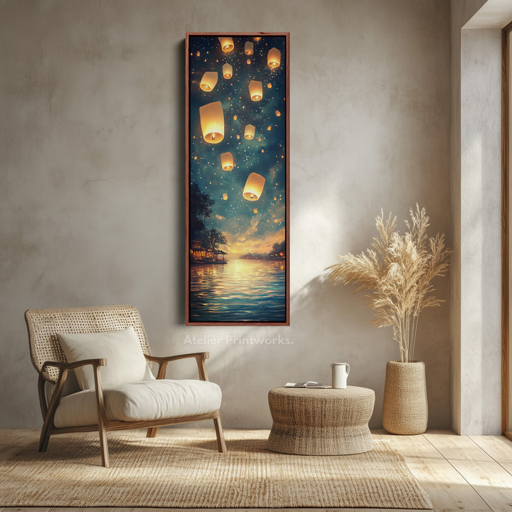Chinese Lanterns Vertical Wall Art