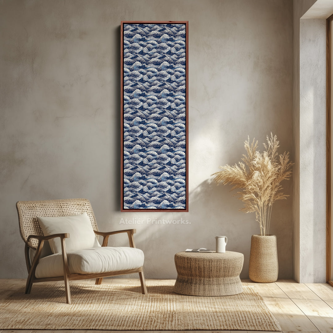 Vertical Wall Art Japandi Wave Tall Wall Decor